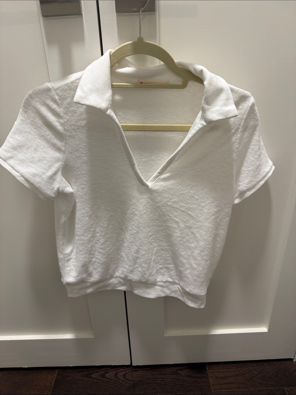 Marine Layer Terry Cloth V-Neck Polo Top